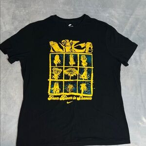 Nike Black Tee with Yellow Graphic Design